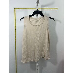 Blue Sol‎ Beige Slub Knit Tank Top Small Cotton Modal Crew Neck Sleeveless